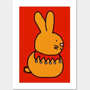 Cute Gold Bunny with a Fancy Collar Posters and Art